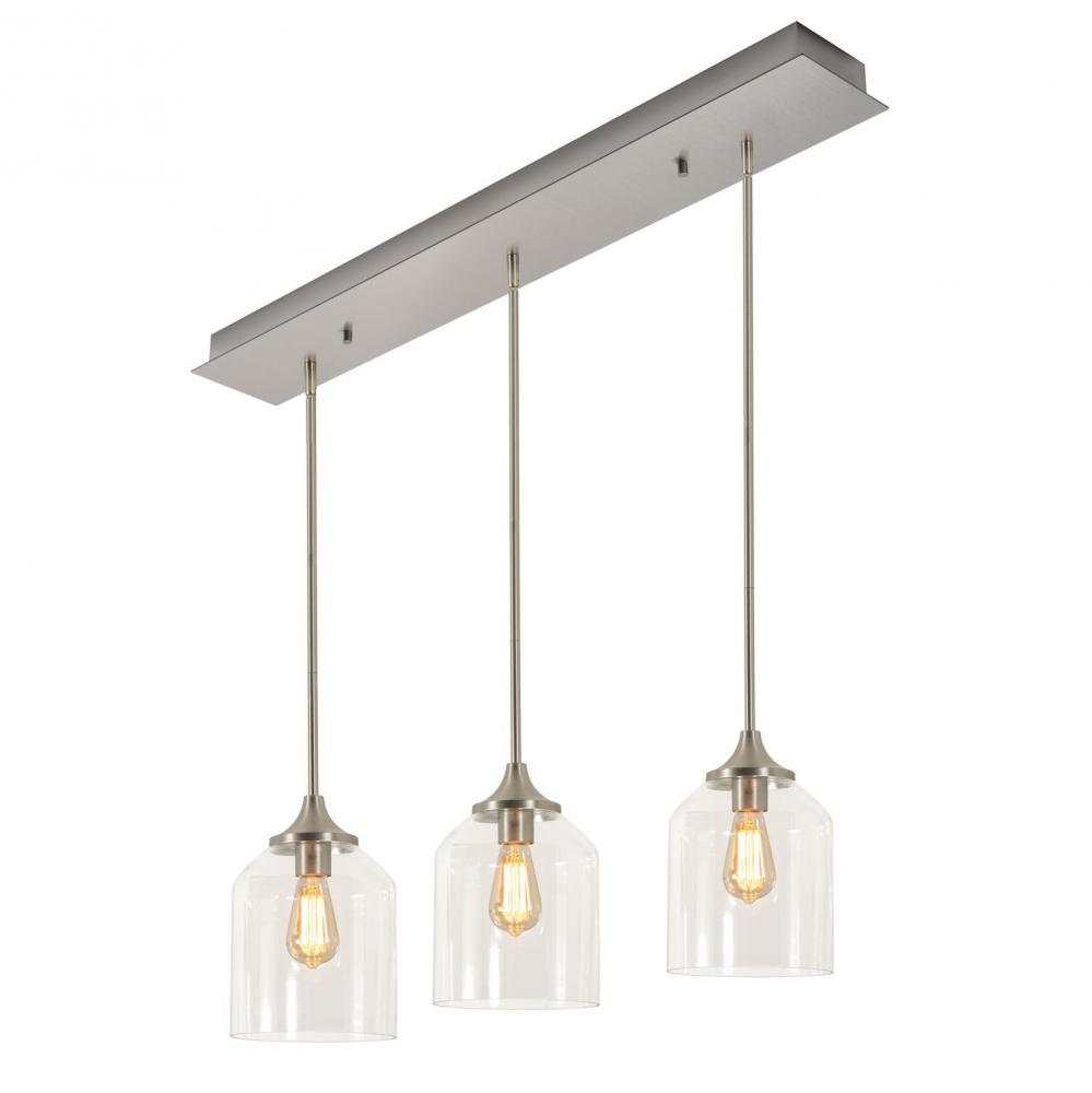 William 3 Light Linear Pendant MB 120V,SN