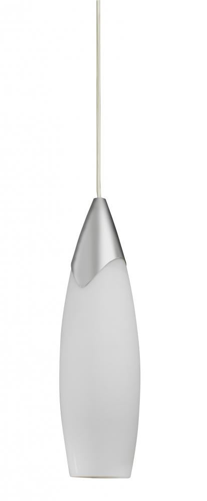 One Light Chrome White Glass Glass Down Pendant