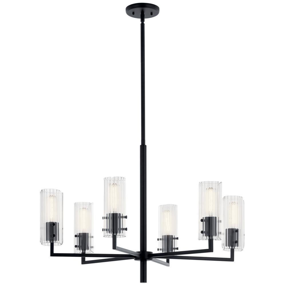 Velestino 30.25" 6-Light Chandelier in Black