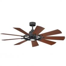 Kichler 300260DBK - 60" Gentry 9 Blade Indoor Ceiling Fan with Etched Cased Opal Glass