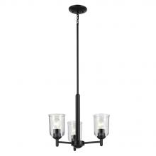 Kichler 43670BKCLR - Shailene 15.25" 3-Light Mini Chandelier with Clear Glass in Black