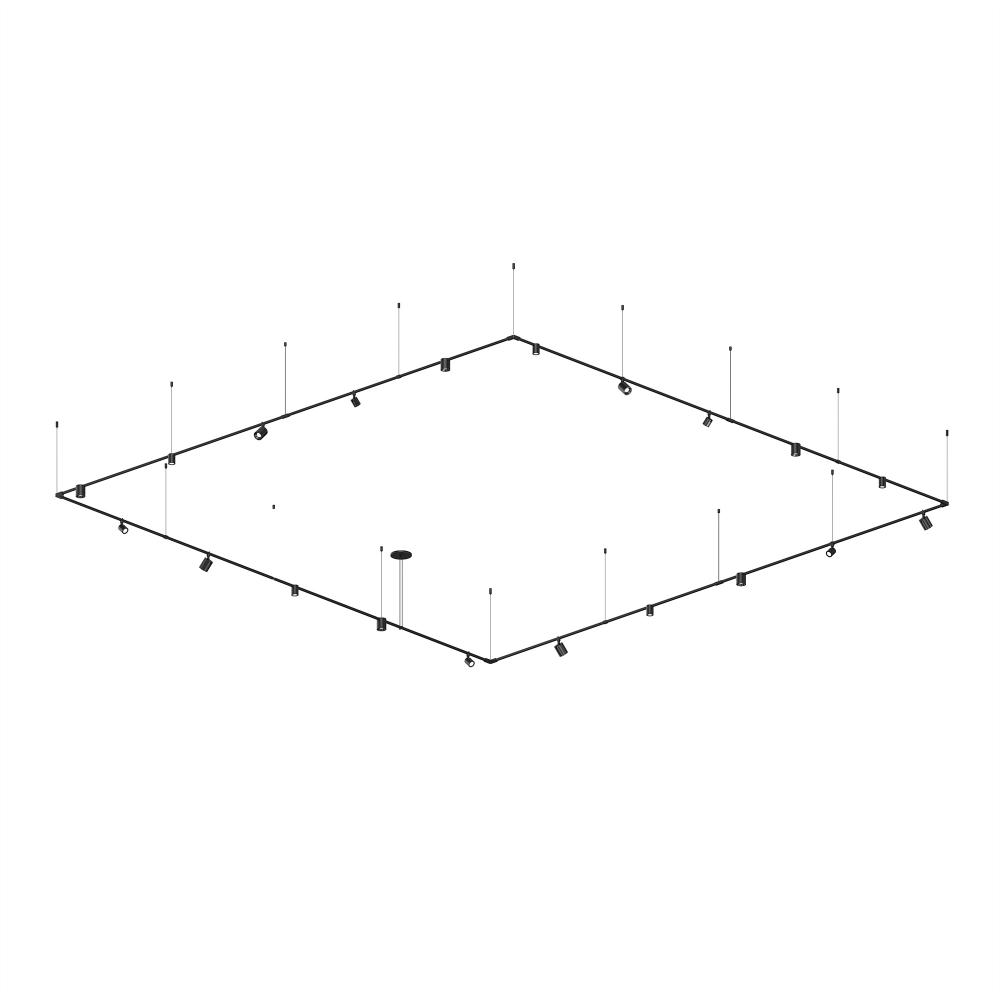 12' x 12' 1-Tier Path Square w/ Precise & Power Precise Cylinder Luminaires