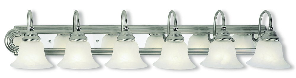 6 Light BN & Polished Chrome Bath Light