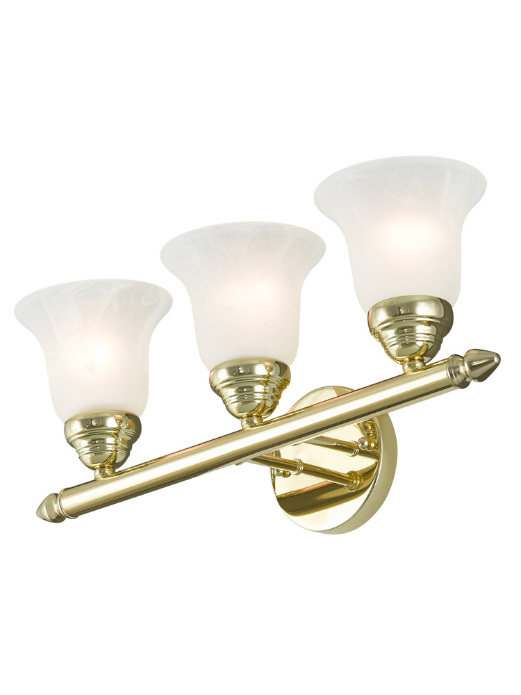 3 Light Polished Brass Bath Light