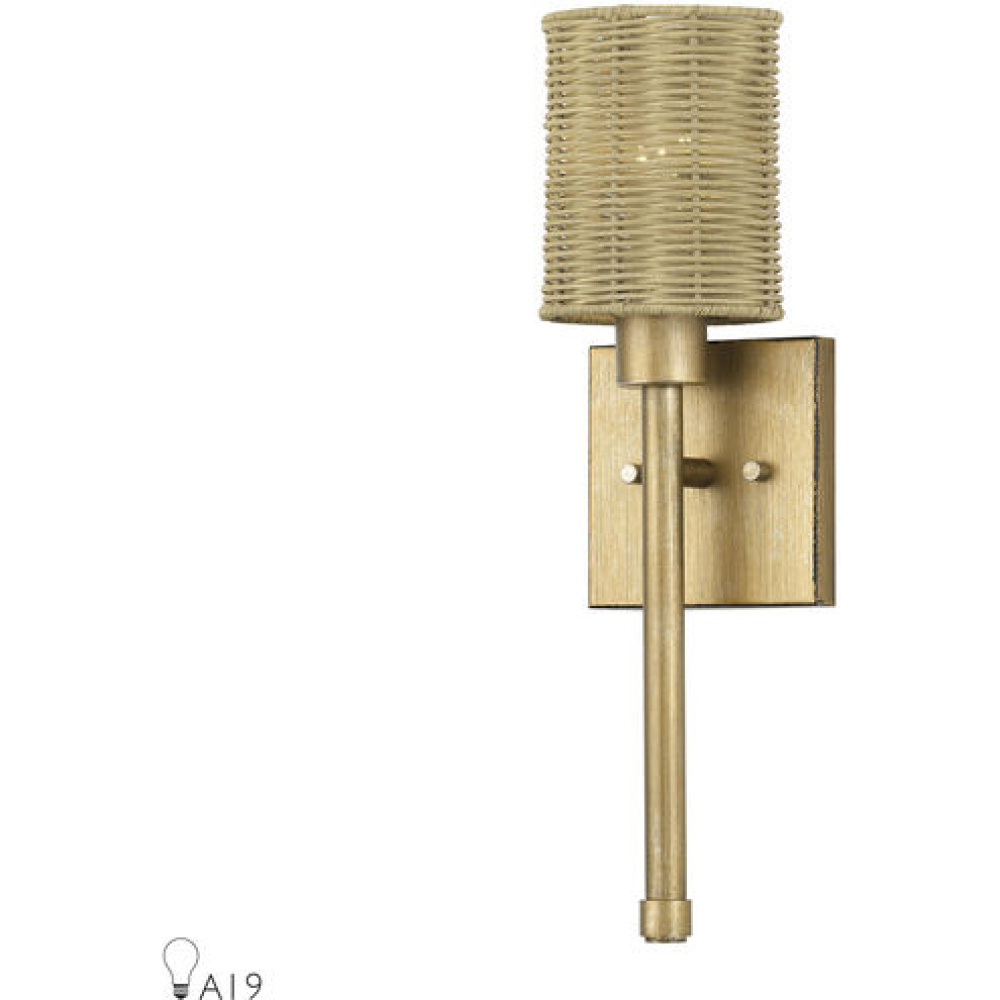 1 Light Antique Gold Leaf Single ADA Sconce