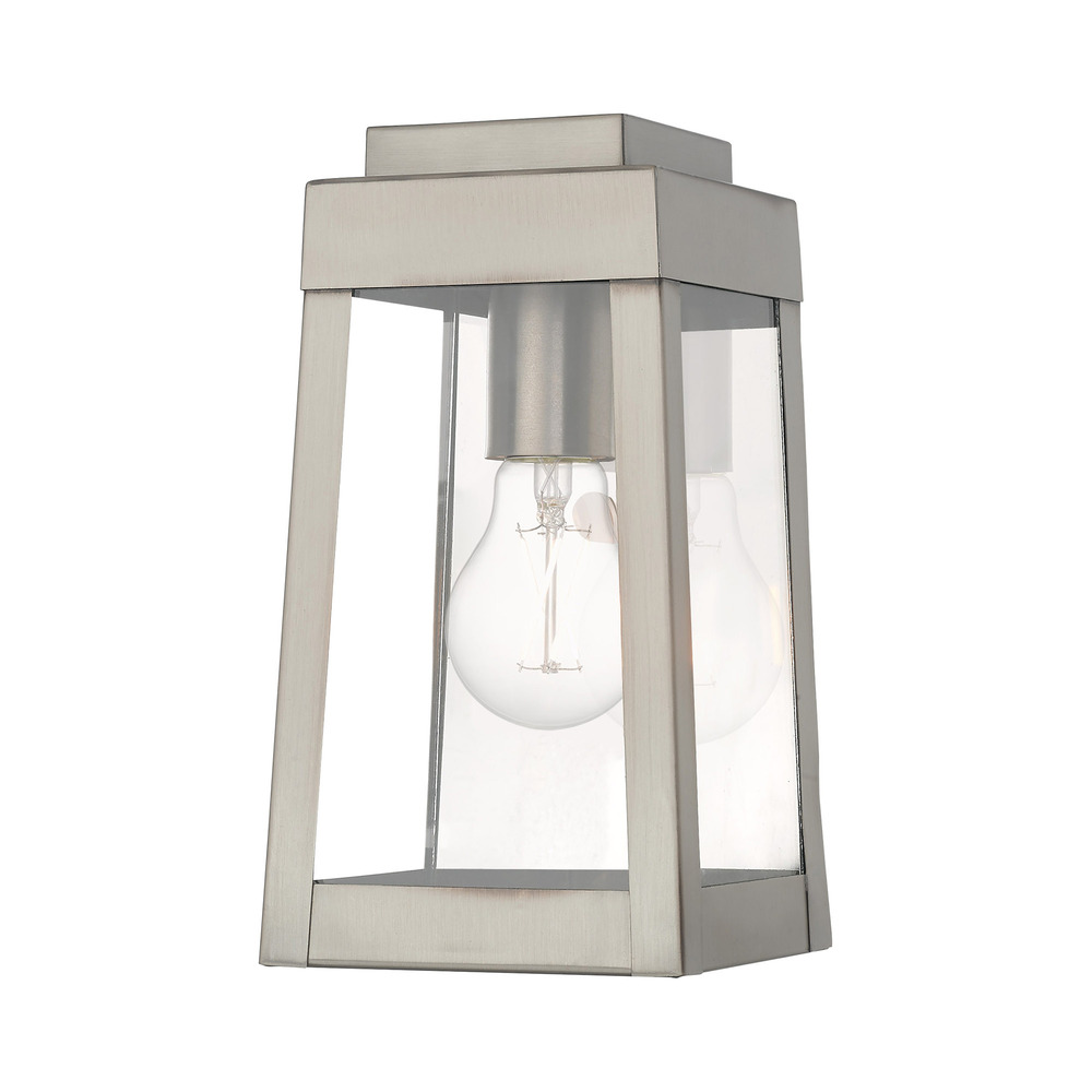 1 Lt Brushed Nickel Outdoor Wall Lantern