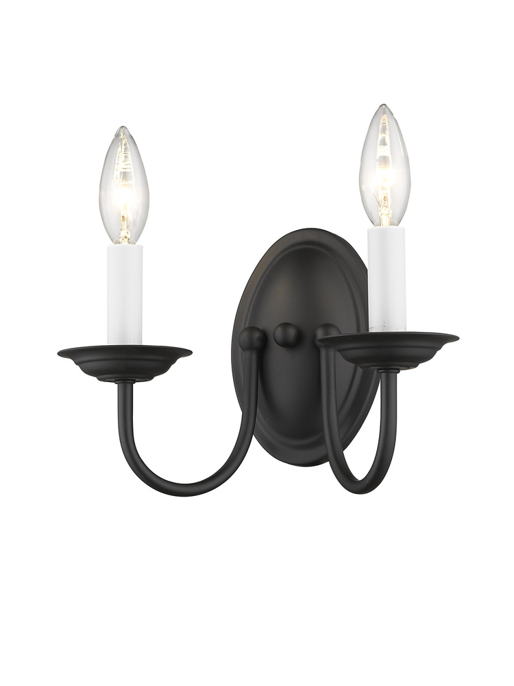 2 Light Black Wall Sconce