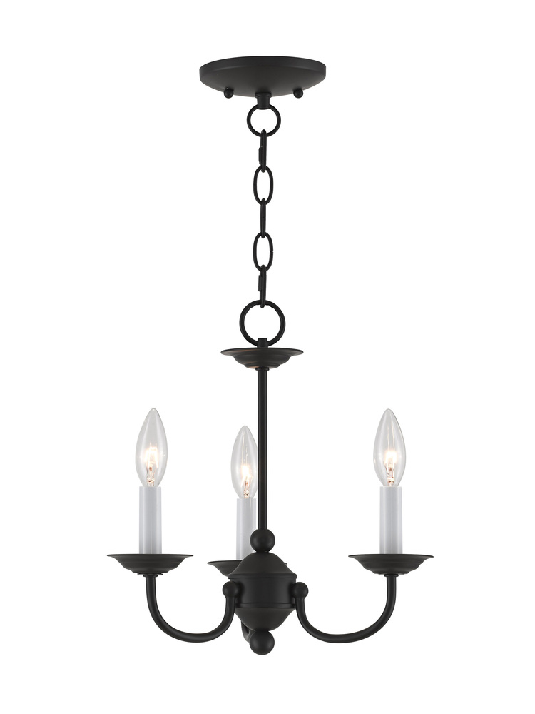 3 Light Black Mini Chandelier