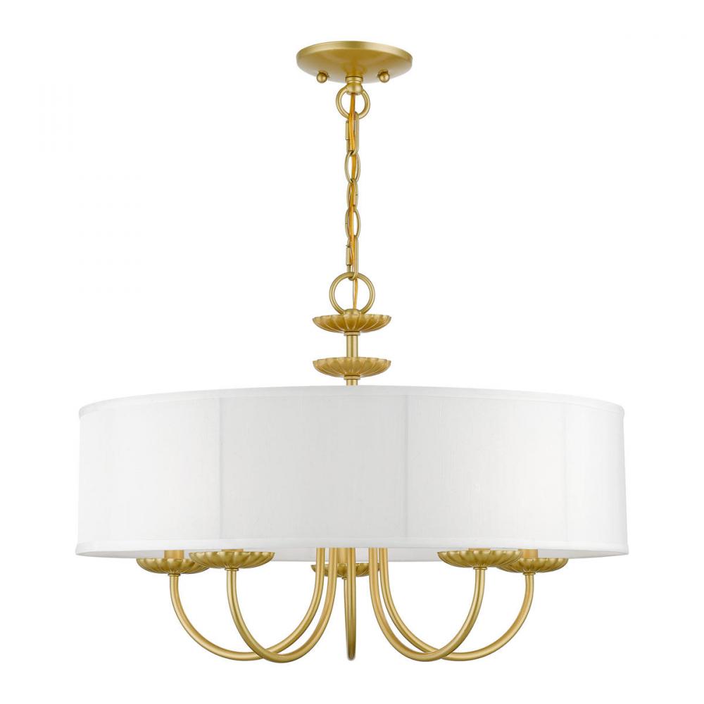 5 Light Soft Gold Pendant Chandelier