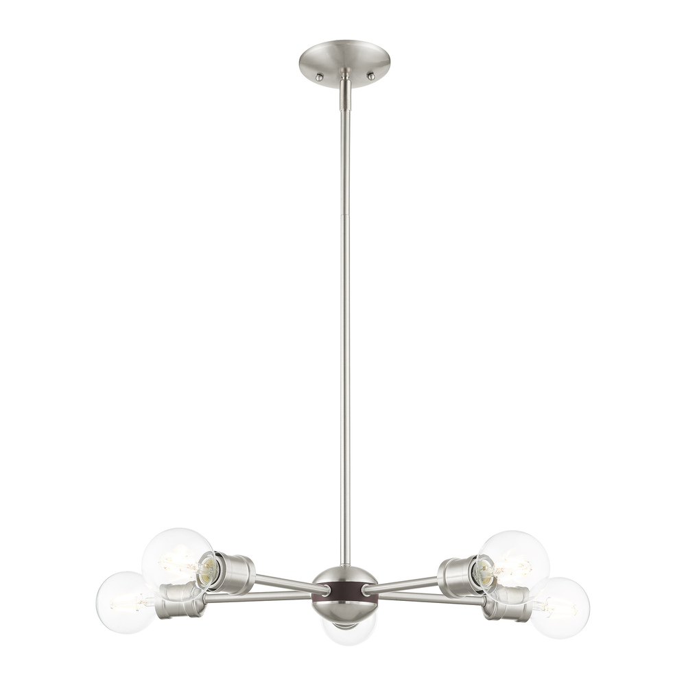 5 Lt Brushed Nickel Chandelier