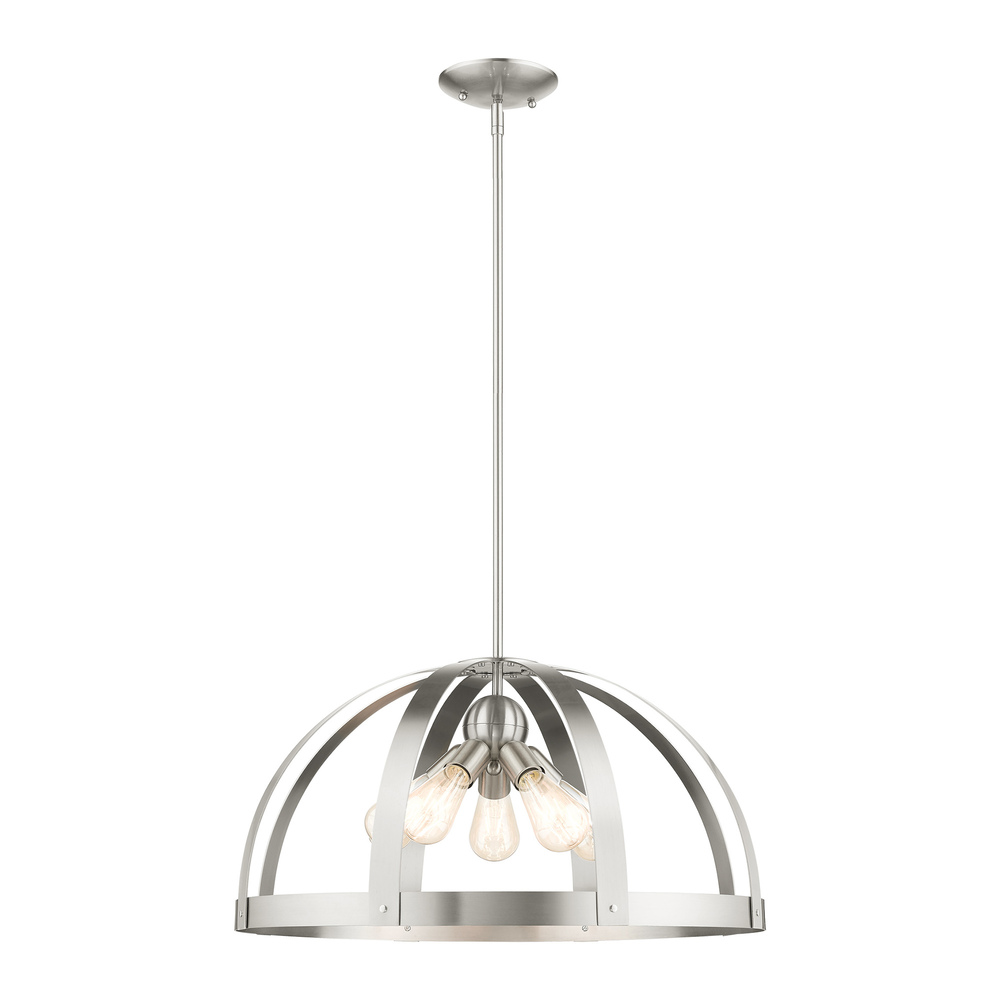 5 Lt Brushed Nickel Pendant Chandelier