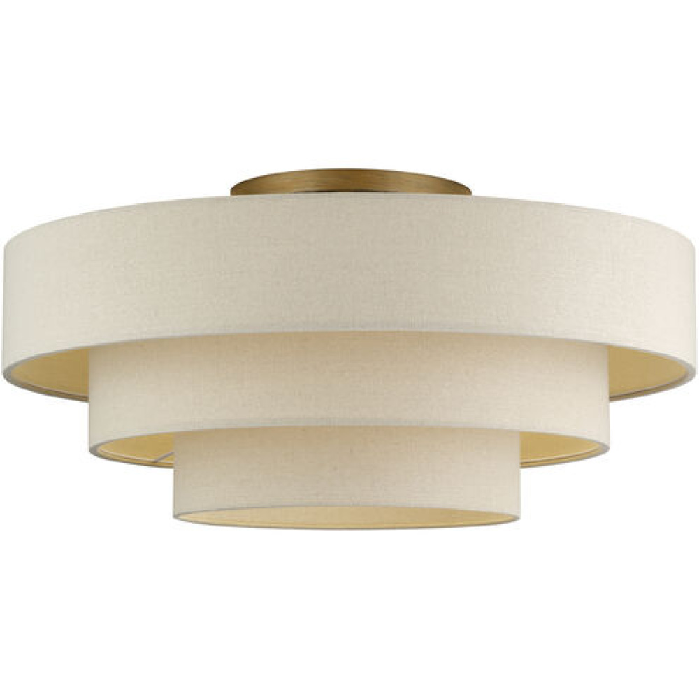 5 Light Antique Gold Leaf Extra Large Semi-Flush