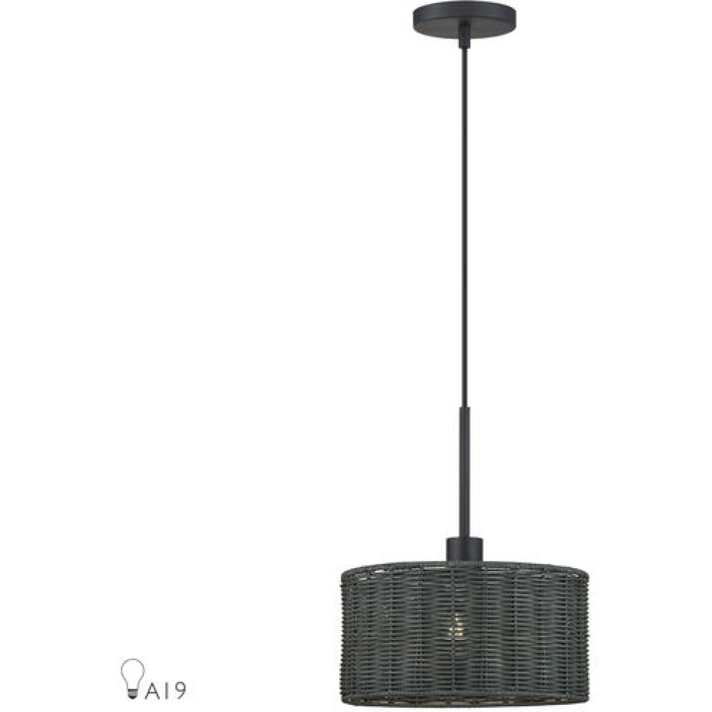 1 Light Black Pendant