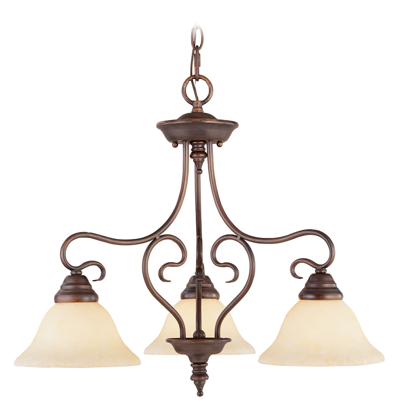 3 Light Imperial Bronze Chandelier