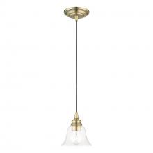 Livex Lighting 46480-01 - 1 Light Antique Brass Single Pendant
