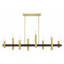 Livex Lighting 46868-12 - 8 Lt Satin Brass & Bronze Linear Chandelier