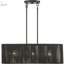 Livex Lighting 49127-92 - 3 Light English Bronze Medium Linear Chandelier