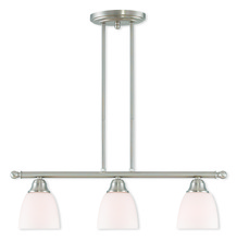 Livex Lighting 53854-91 - 3 Light Brushed Nickel Linear Chandelier