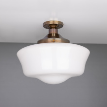 Mullan Lighting MLCF03ANTBRS - Schoolhouse Ceiling Light | Antique Brass
