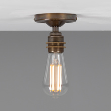 Mullan Lighting MLCF109ANTBRS - Bexter Vintage Flush Ceiling Light | Antique Brass
