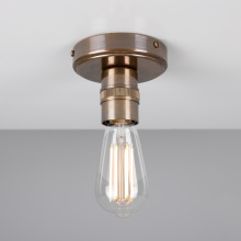 Mullan Lighting MLCF131PCMBK - Devon Minimalist Brass Flush Ceiling Light | Matte Black