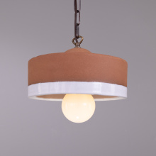 Mullan Lighting MLCMP084SATBRS - Seville Ceramic Pendant | Terracotta&White | Satin Brass