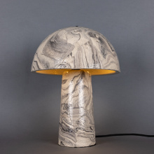 Mullan Lighting MLCMTL028PCMBK - Amanita Ceramic Small Table Lamp | Marbled | Matte Black