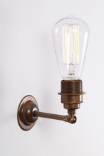 Mullan Lighting MLWL155SATBRS - Lome Vintage Industrial Wall Light | Satin Brass