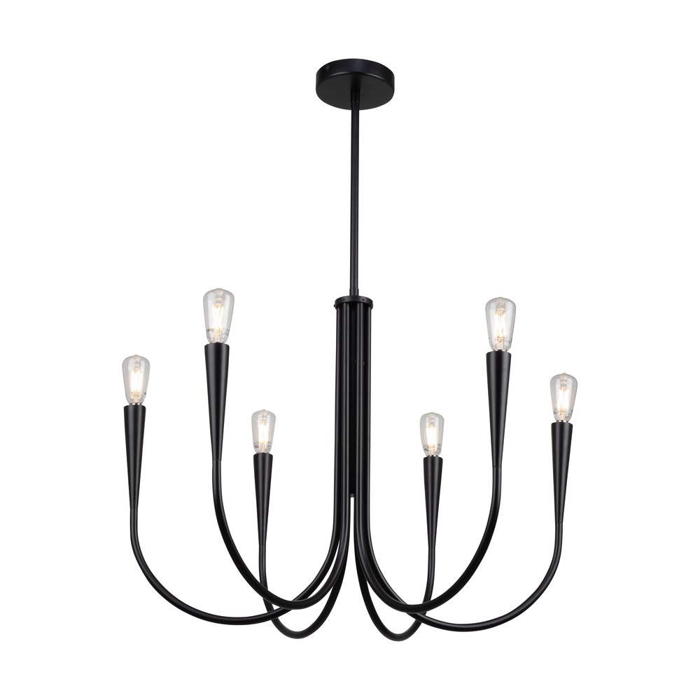 Bronte Collection 6-Light Chandelier Black