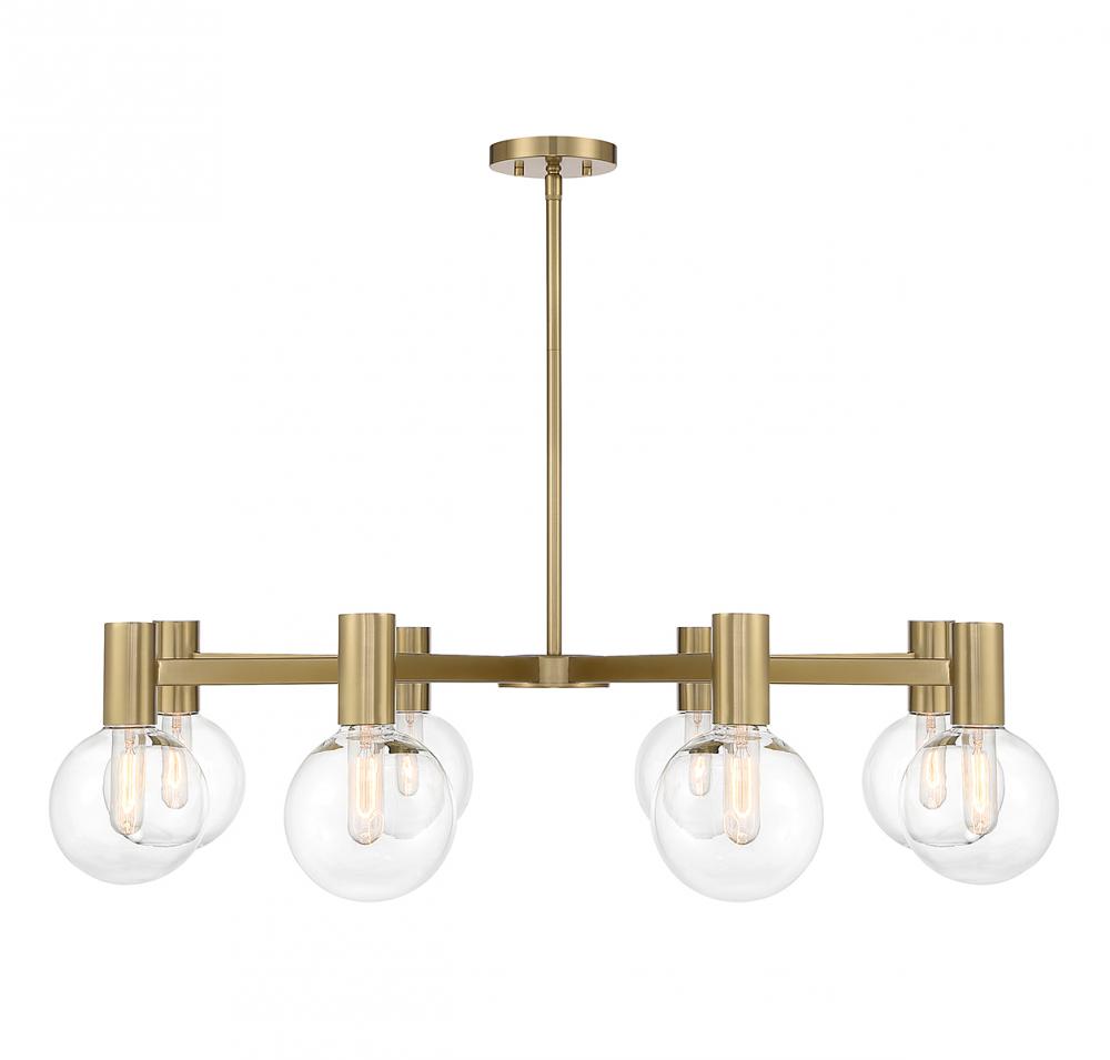 Wright 8-Light Chandelier in Warm Brass