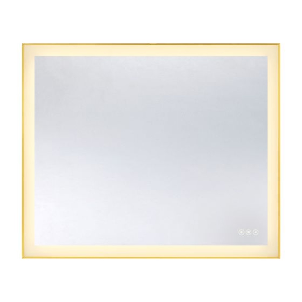 Paulding LED Rectangle Frontlit Mirror with Gold Frame