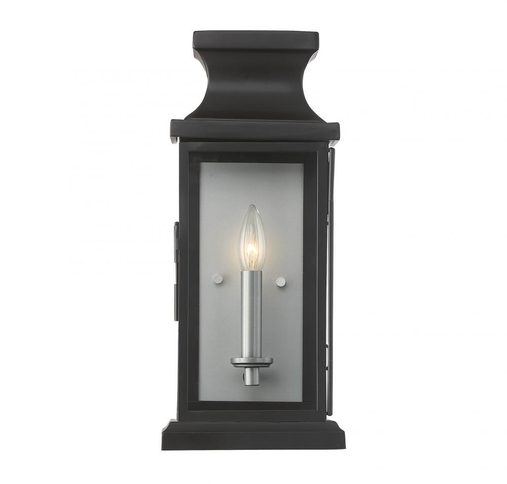 Brooke 1-Light Outdoor Wall Lantern in Matte Black