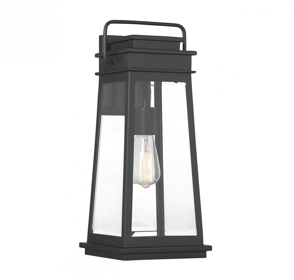 Boone 1-Light Outdoor Wall Lantern in Matte Black