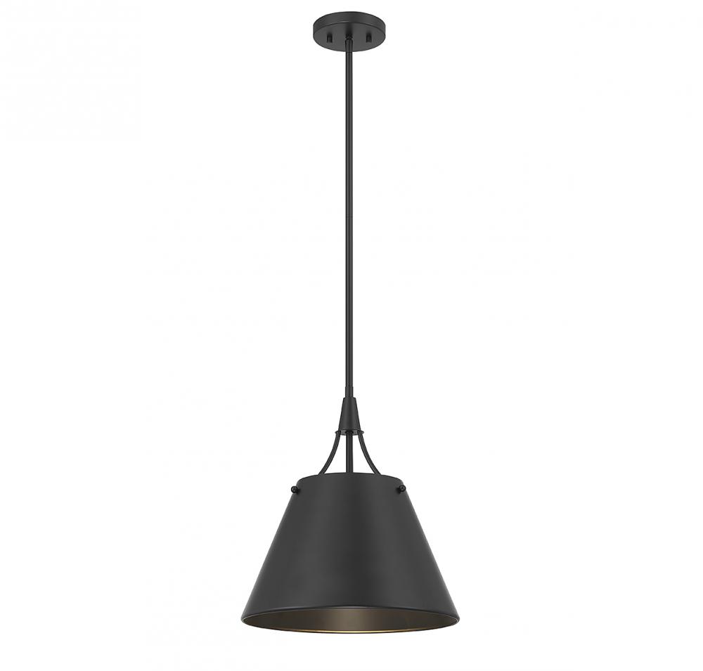 Willis 1-Light Pendant in Matte Black