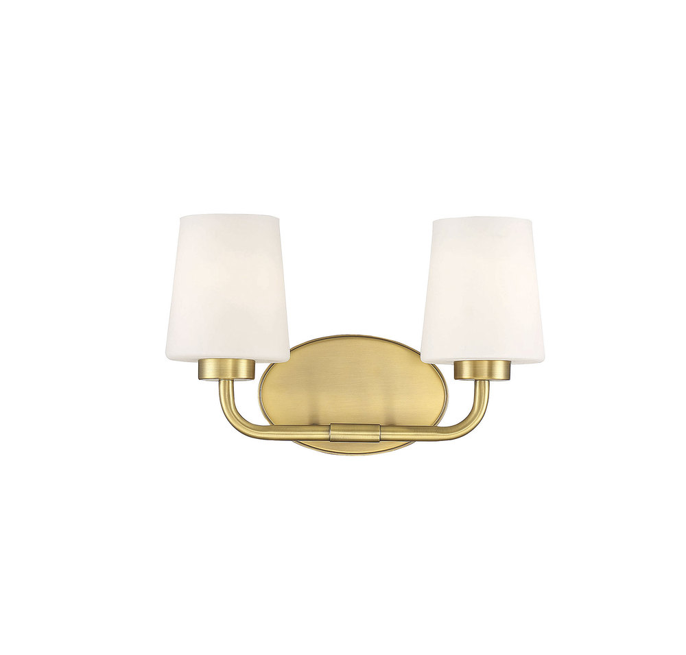 Capra 2-Light Bathroom Vanity Light in Warm Brass