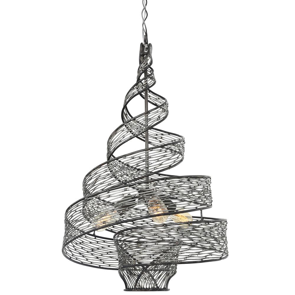 Flow 3-Lt Twist Pendant - Steel