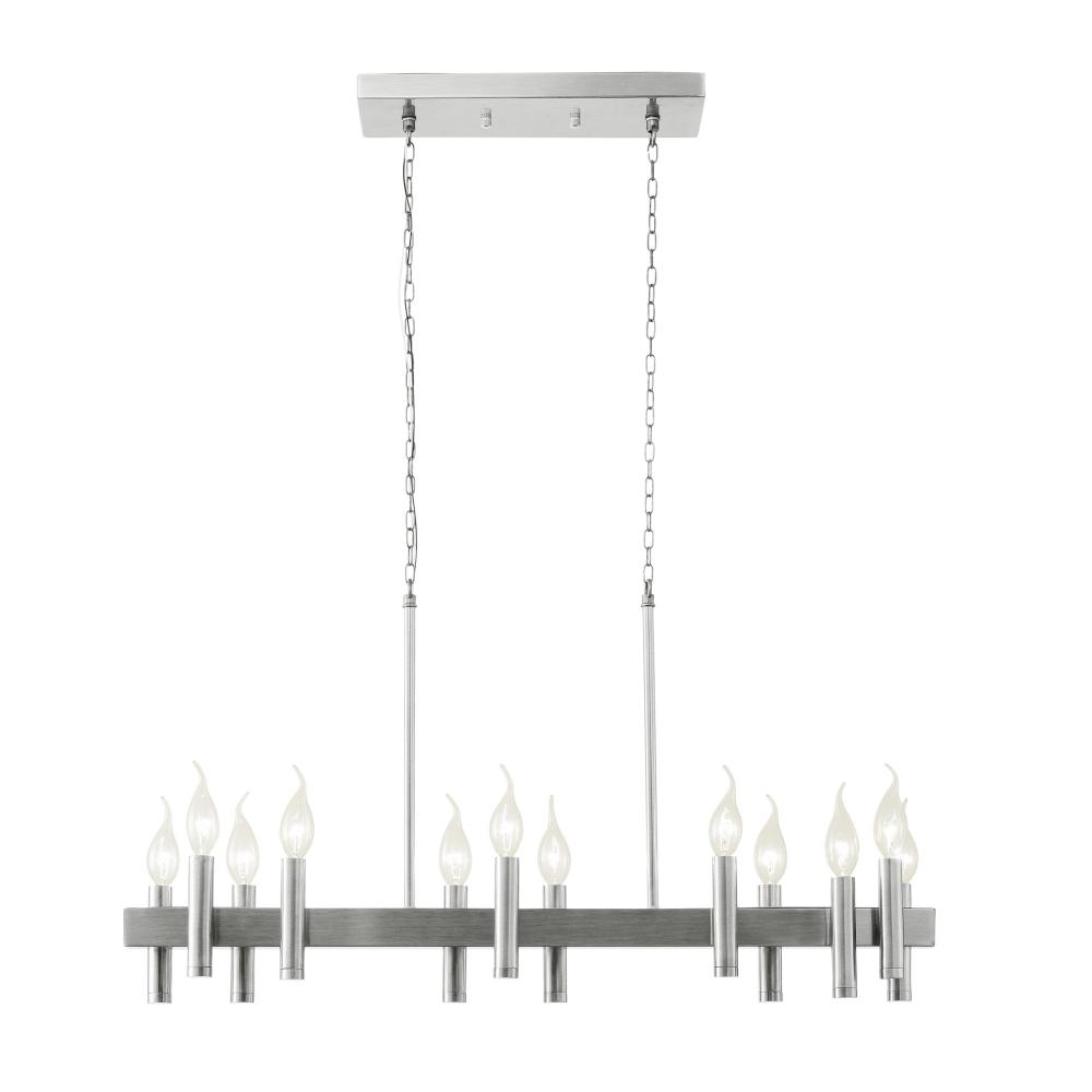 Collette 12-Lt Linear Pendant - Satin Nickel