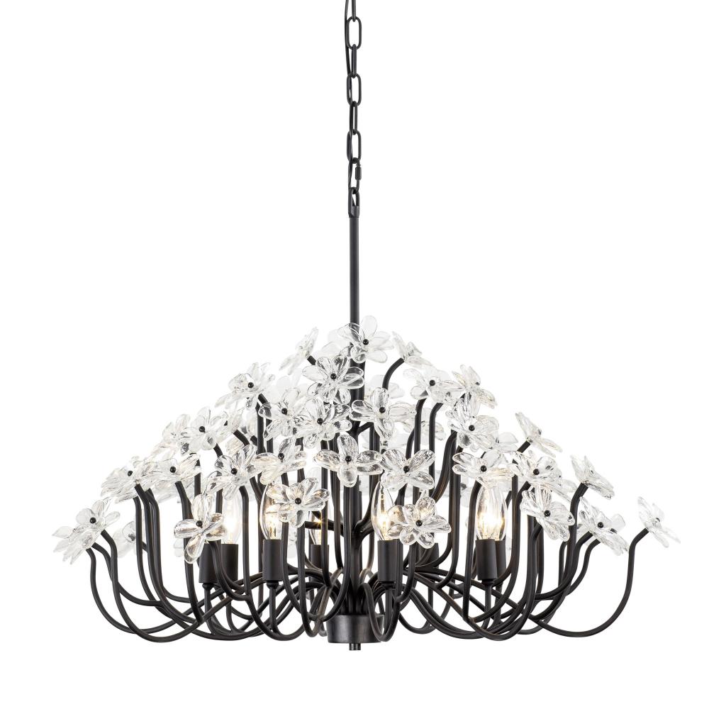 Wildflower 8-Lt Chandelier - Matte Black