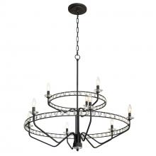 Varaluz 363C09CB - Monroe 9-Lt 2-Tier Chandelier - Carbon