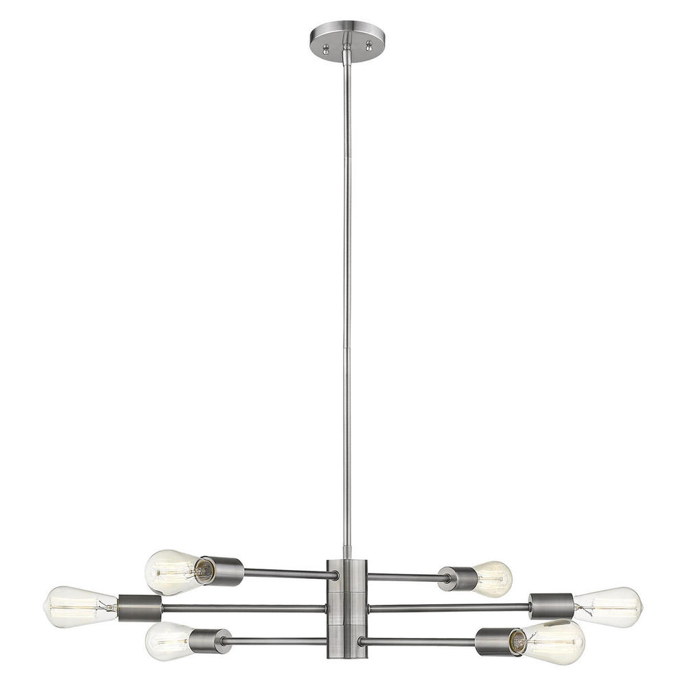 6x60W Chandelier w/ Polished Nickel Finish