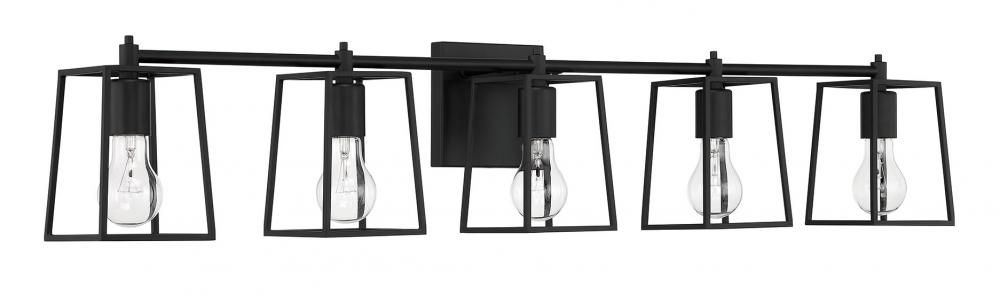 Dunn 5 Light Vanity in Flat Black