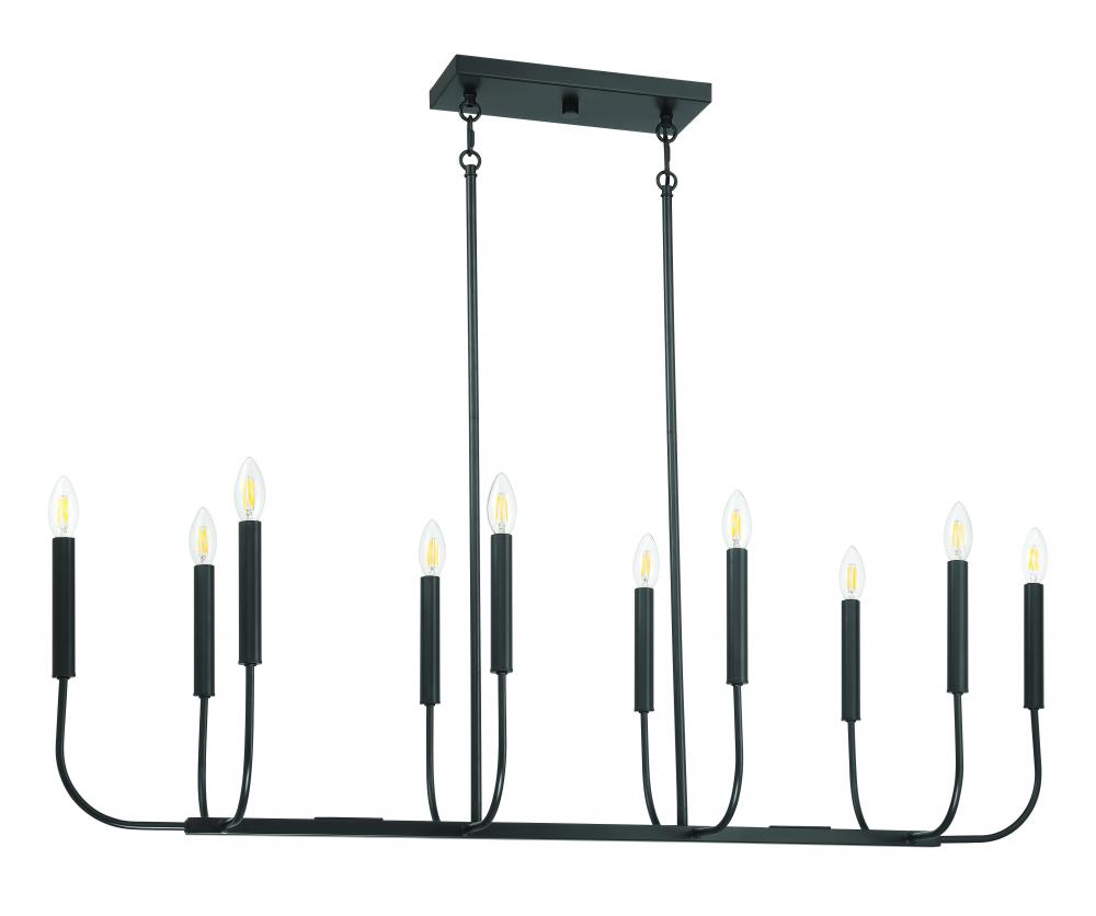 Traci 10 Light Island in Flat Black