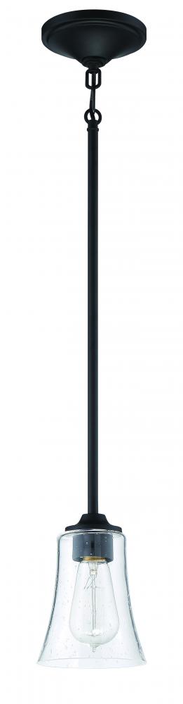 Gwyneth 1 Light Mini Pendant in Flat Black