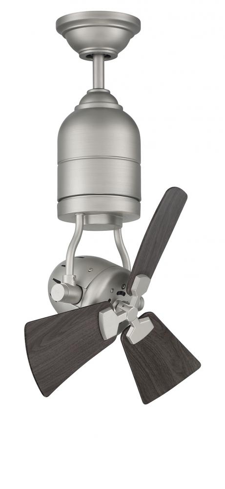 Bellows Uno 18" 3-Blade Ceiling Fan in Brushed Polished Nickel w/ Greywood Blades