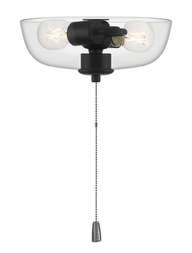 2 Light Bowl Light Kit in Flat Black