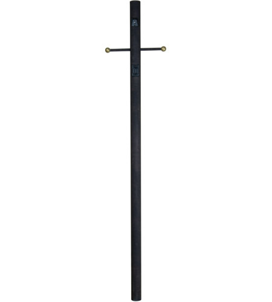 84" Smooth Direct Burial Post w/ Photocell & Convenience Outlet in Textured Black