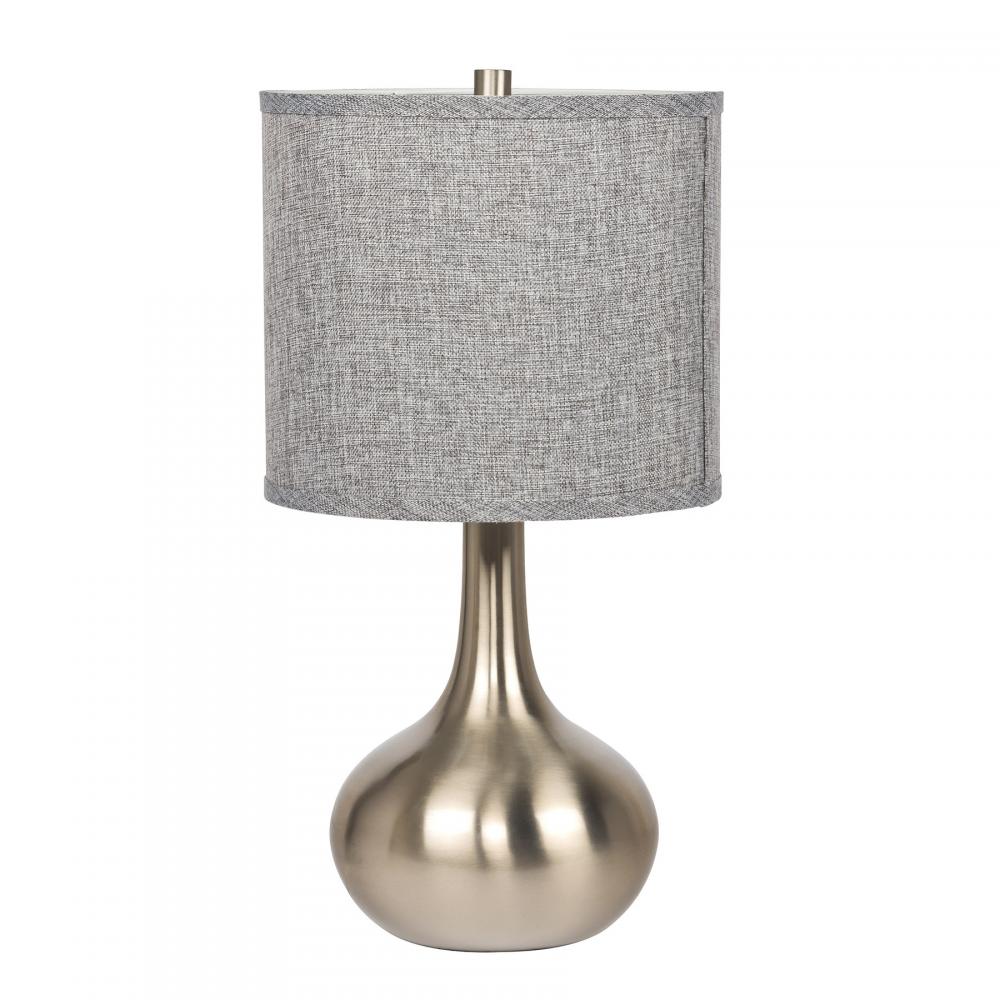 1 Light Metal Base Table Lamp in Brushed Polished Nickel