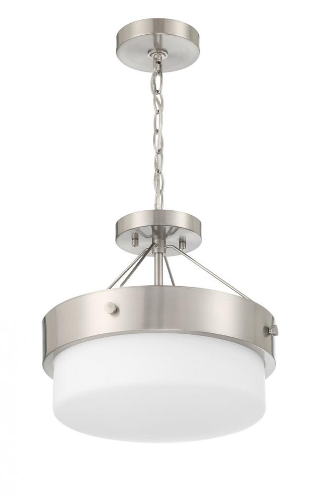 Oak Street 2 Light Convertible Semi Flush in Brushed Polished Nickel