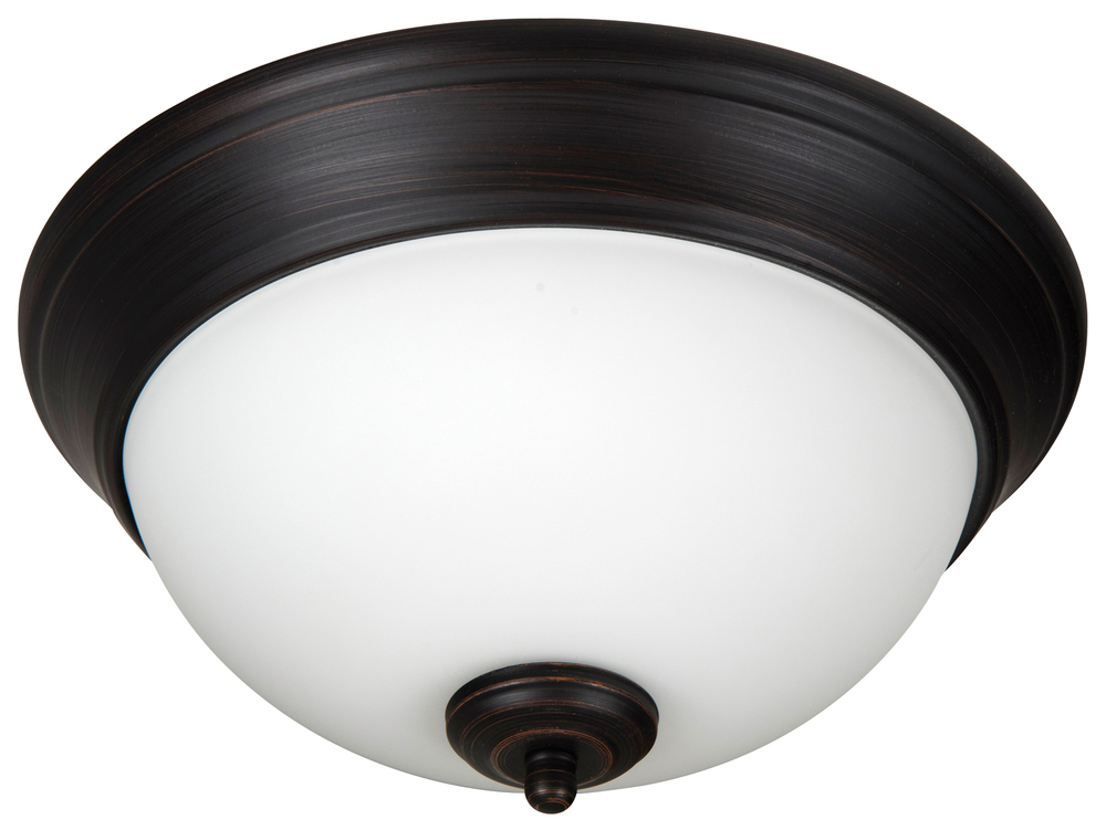 Pro Builder 11" 2 Light Flushmount in Aged Bronze Brushed