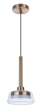 Craftmade 55190-SB-LED - Centric 7.5" LED Pendant in Satin Brass